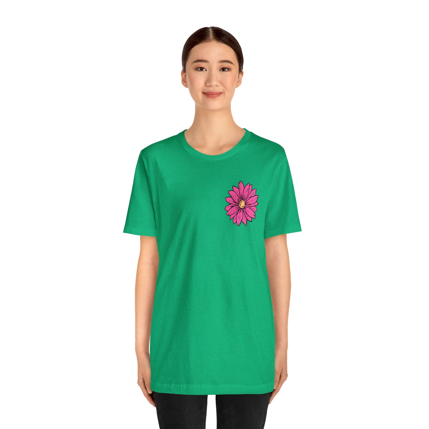 TWO SIDED Positive Energy T-Shirt (Flower on Front - Positive Energy on Back) Christian T-Shirt