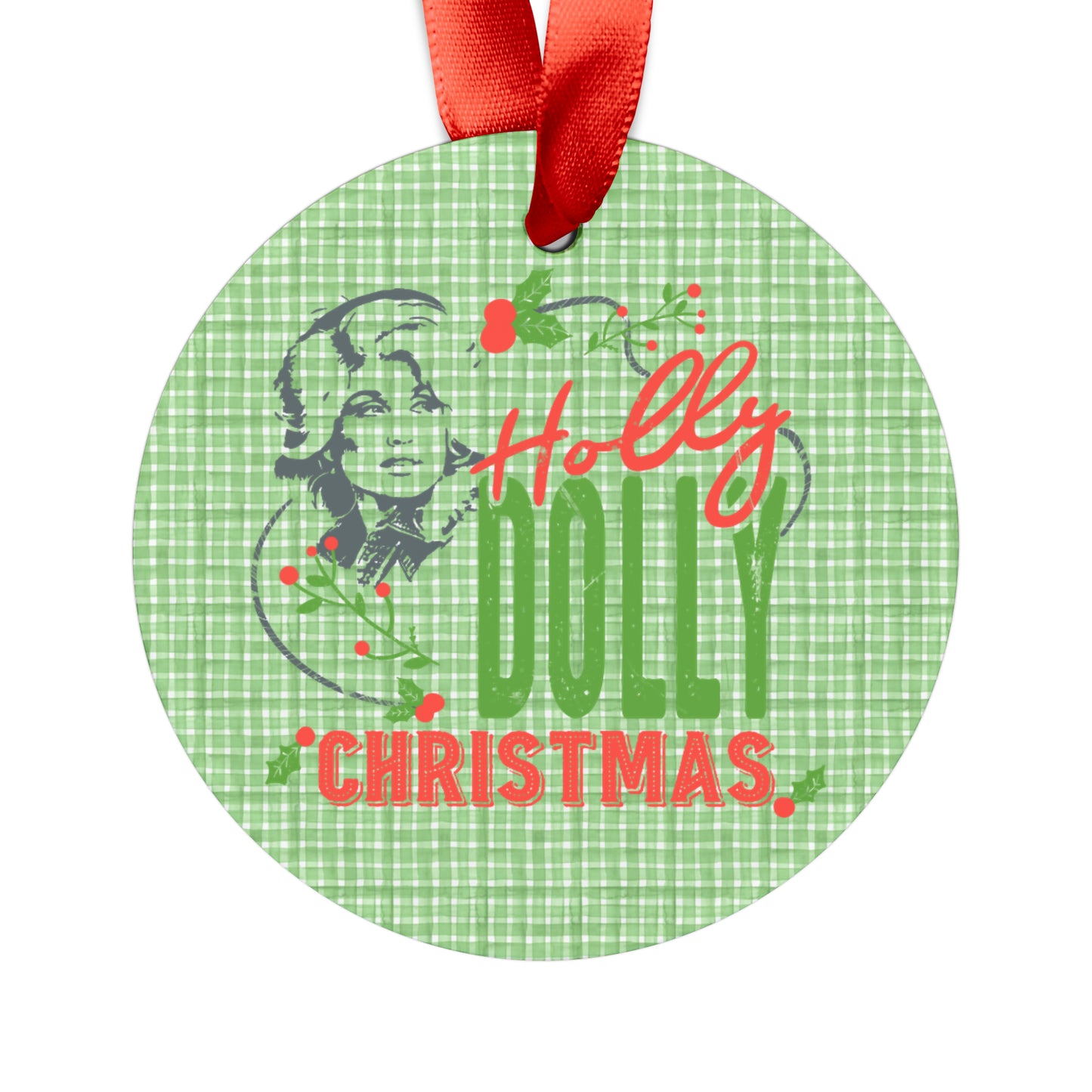 Holly Dolly Christmas Ornament with Ribbon