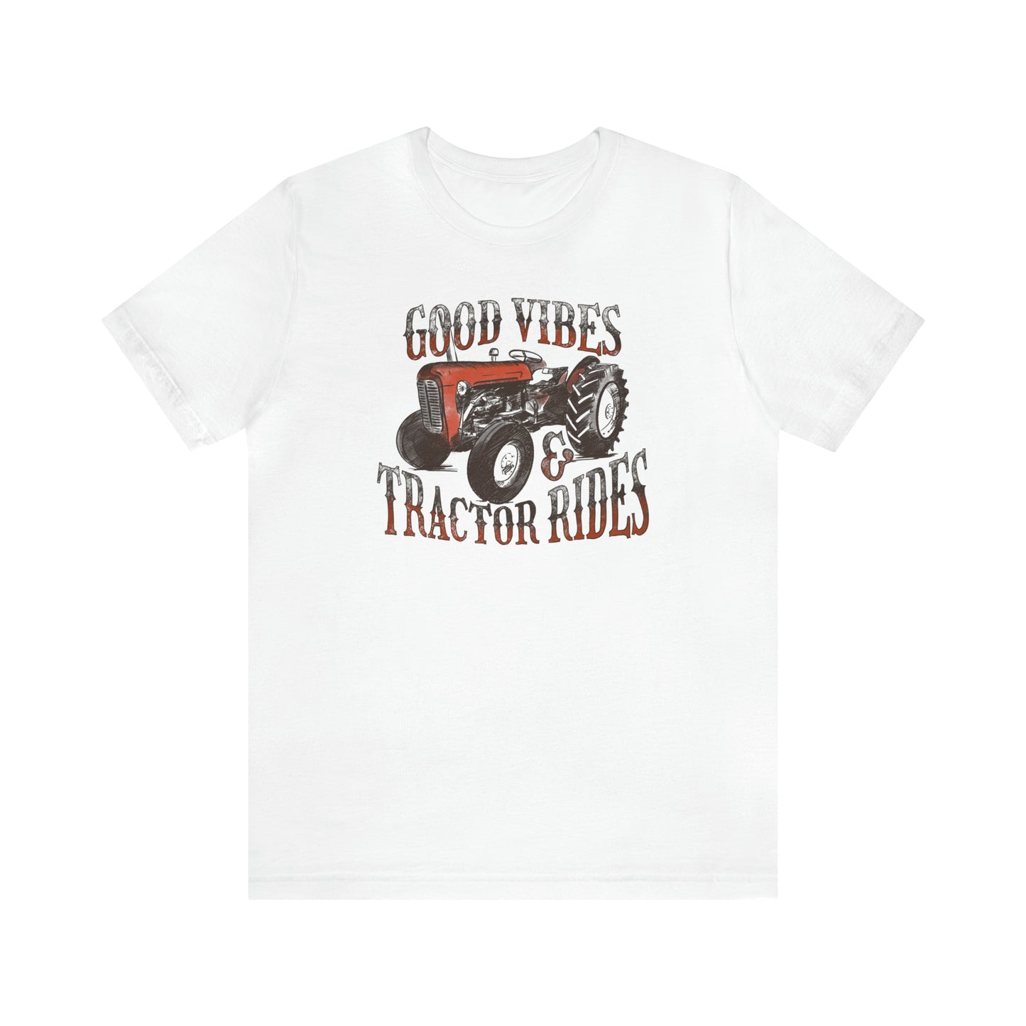 Vintage Good Vibes and Tractors Unisex Jersey Short Sleeve Tee