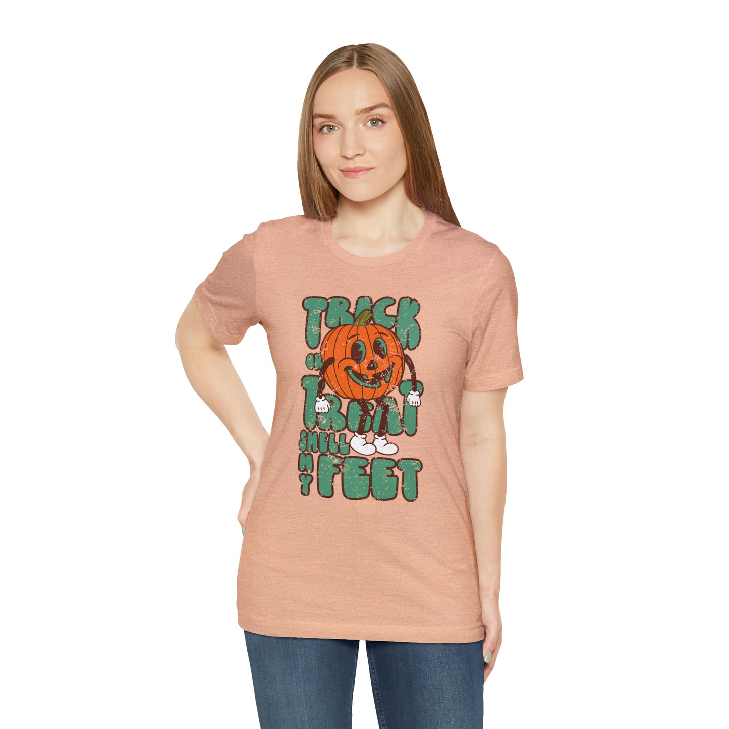 Distressed Trick or Treat Smell My Feet T-Shirt