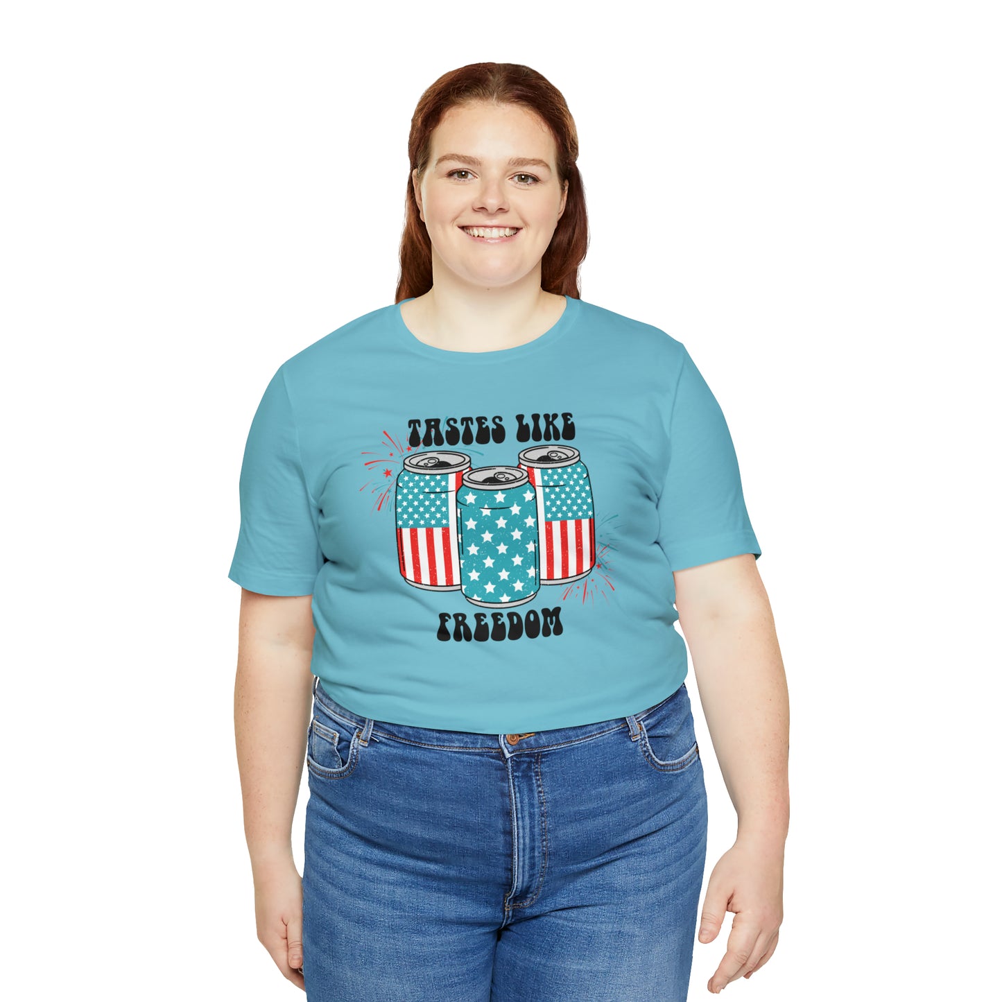 American USA Tastes Like Freedom Beverage Can Unisex Jersey Short Sleeve Tee