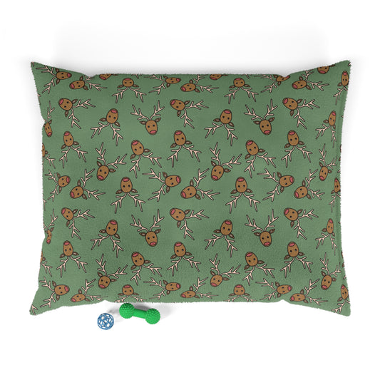 Boho Green Reindeer Pet Bed