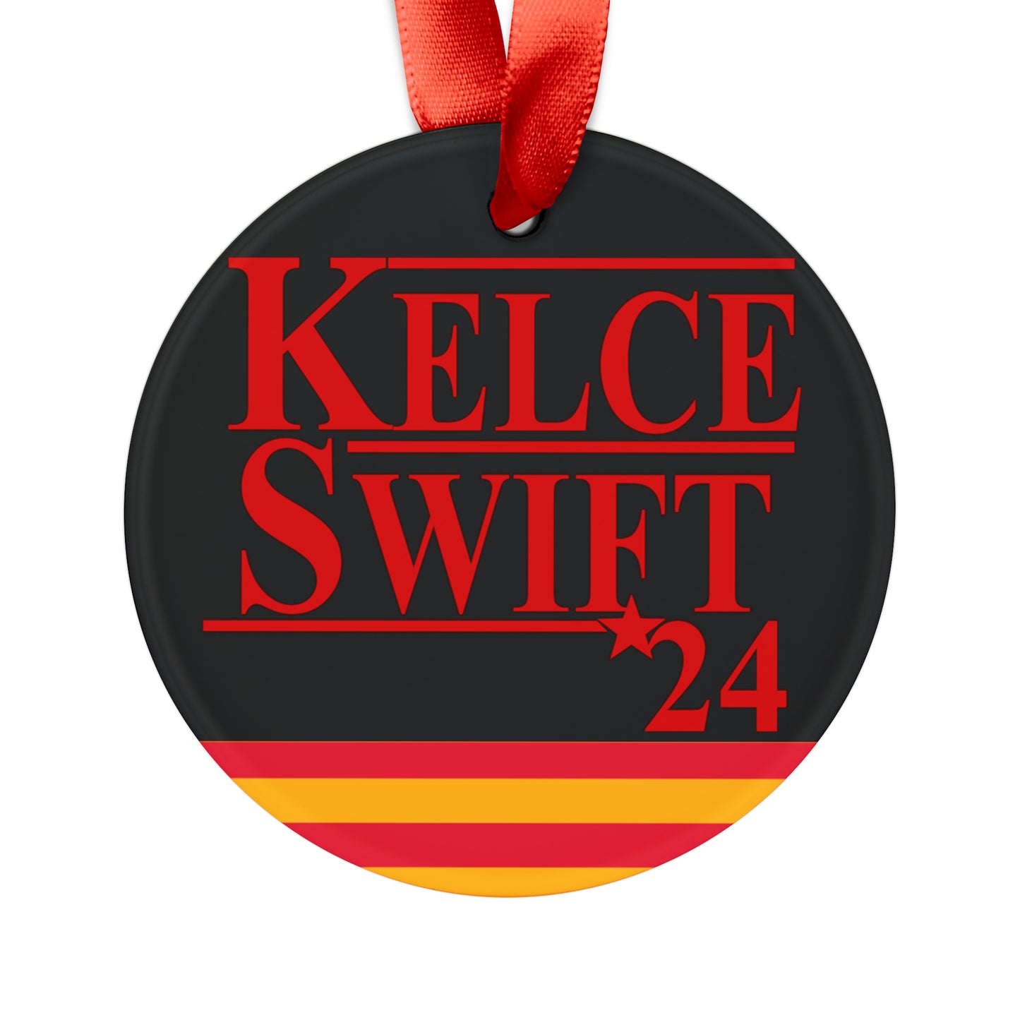 Kelce Swift 24 Ornament with Ribbon - Black