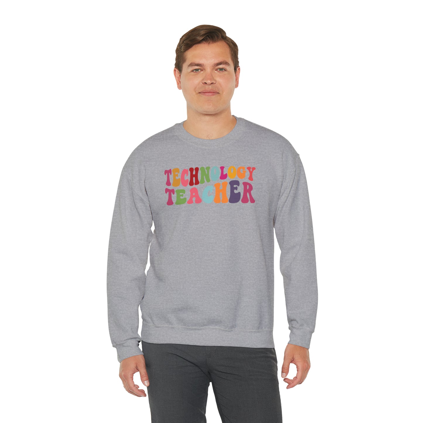 Multi-Colored Technology Teacher Lined Heavyweight Crewneck Sweatshirt