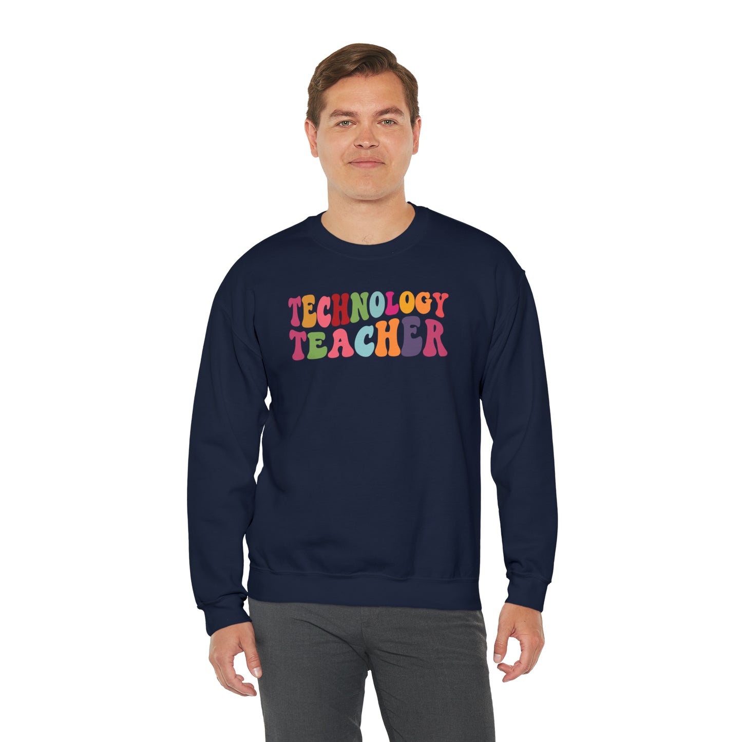 Multi-Colored Technology Teacher Lined Heavyweight Crewneck Sweatshirt