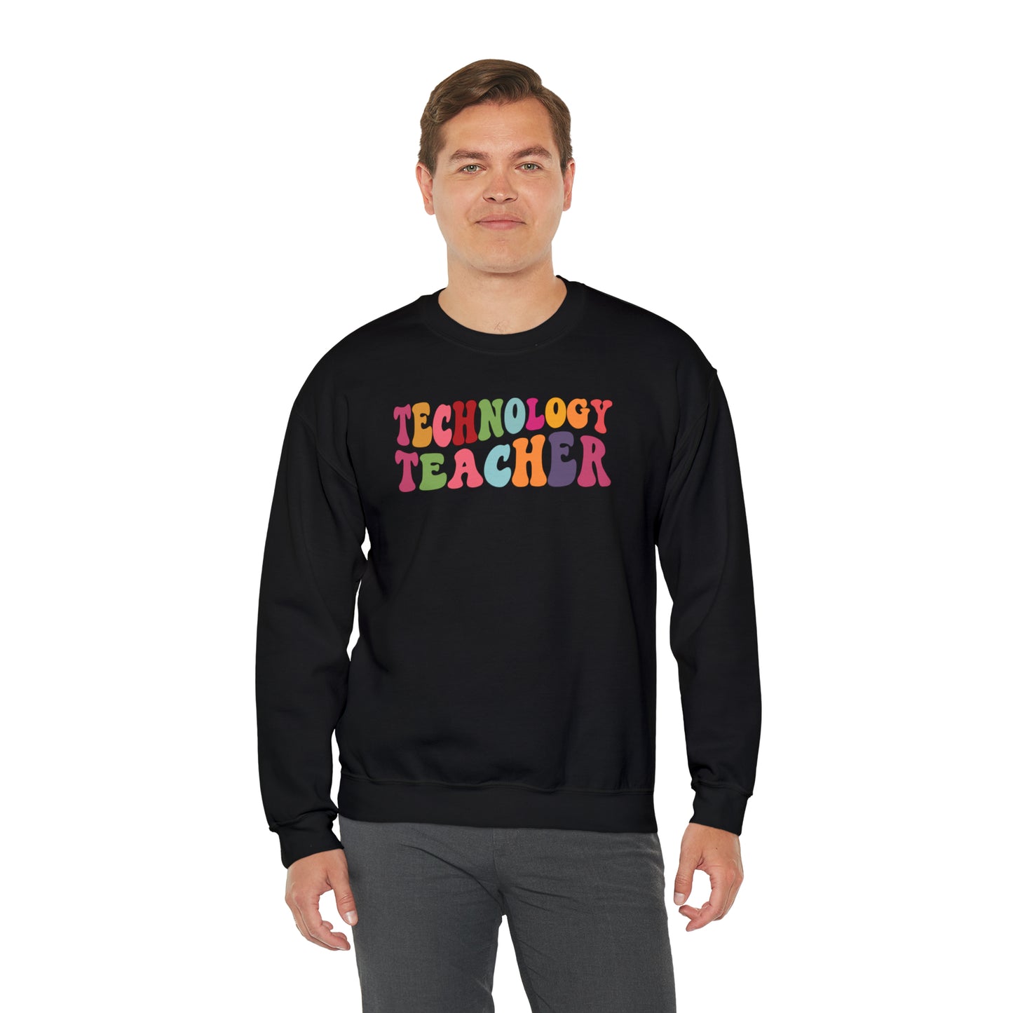 Multi-Colored Technology Teacher Lined Heavyweight Crewneck Sweatshirt