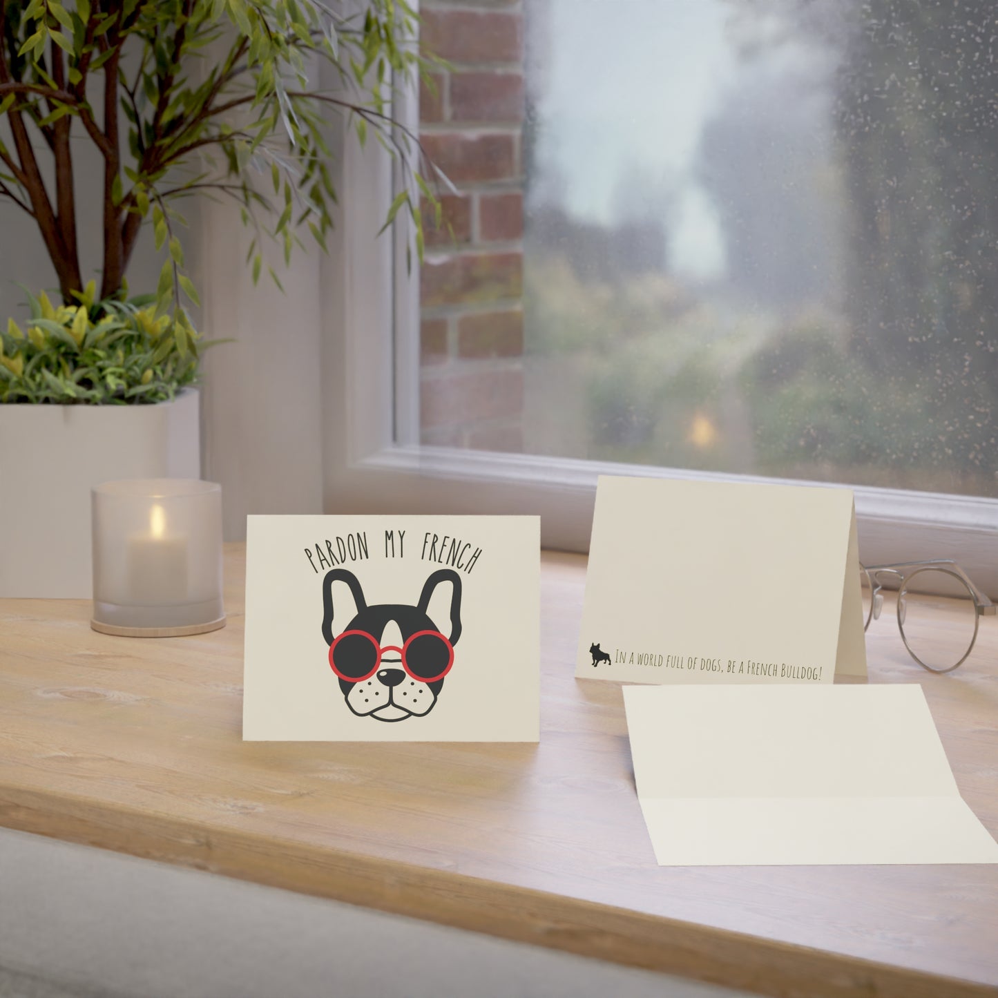 Pardon My Frenchie Dog Greeting Cards (1, 10, 30, and 50pcs)