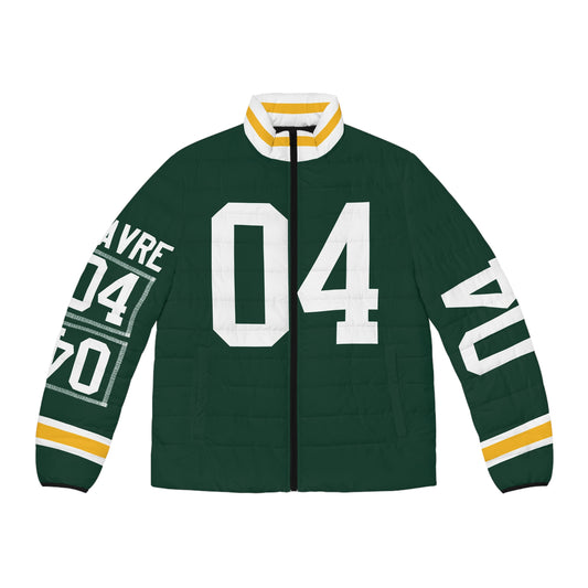 Green Bay Favre 04 Game Day Men's Puffer Coat/ Jacket