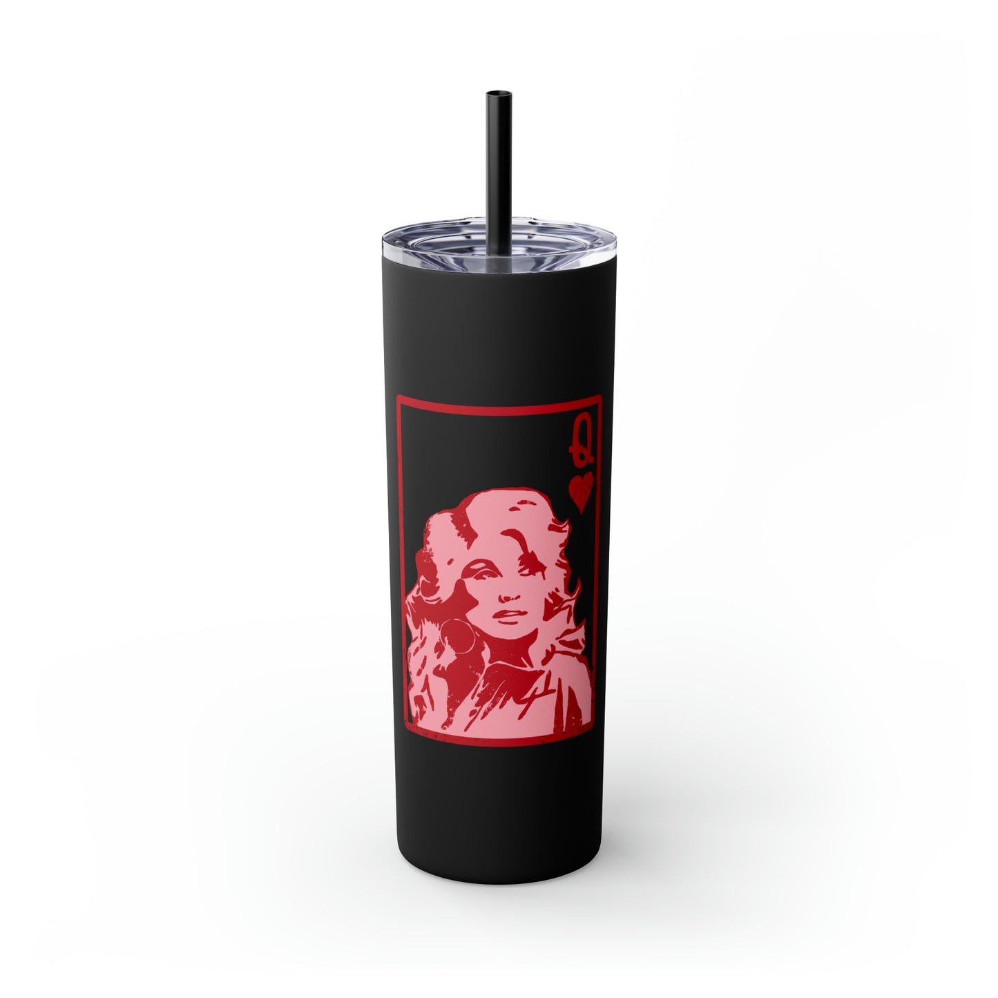 Dolly Queen of Hearts Valentine Skinny Tumbler with Straw, 20oz