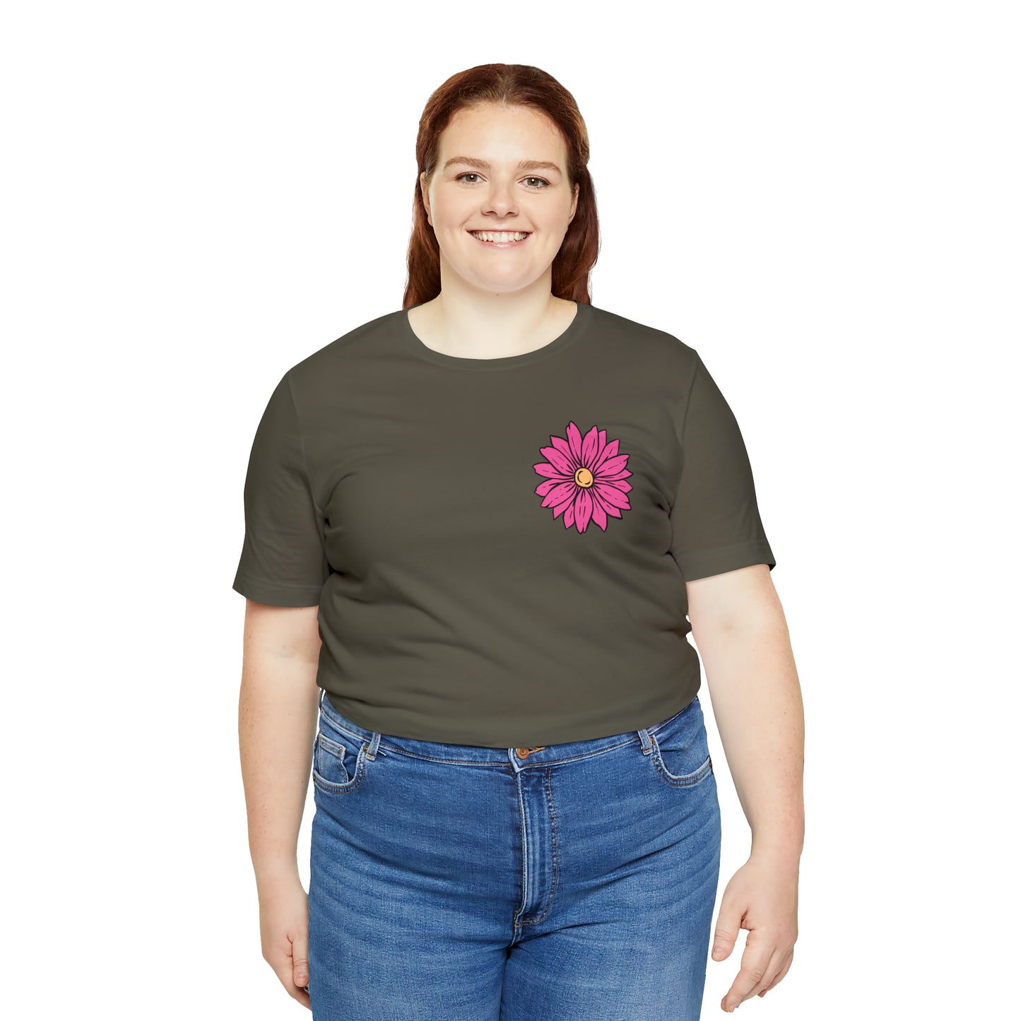 TWO SIDED Positive Energy T-Shirt (Flower on Front - Positive Energy on Back) Christian T-Shirt