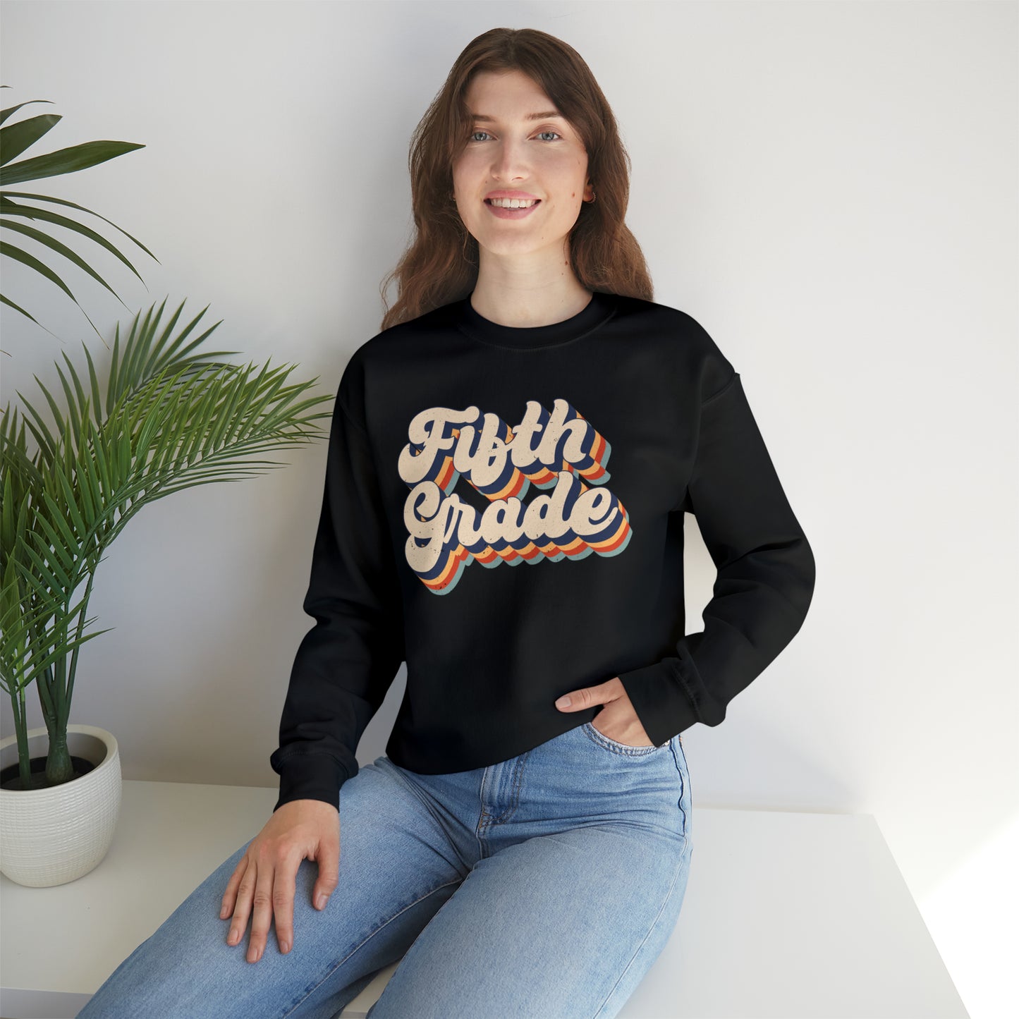 Retro Fifth Grade Unisex Heavy Blend™ Crewneck Sweatshirt