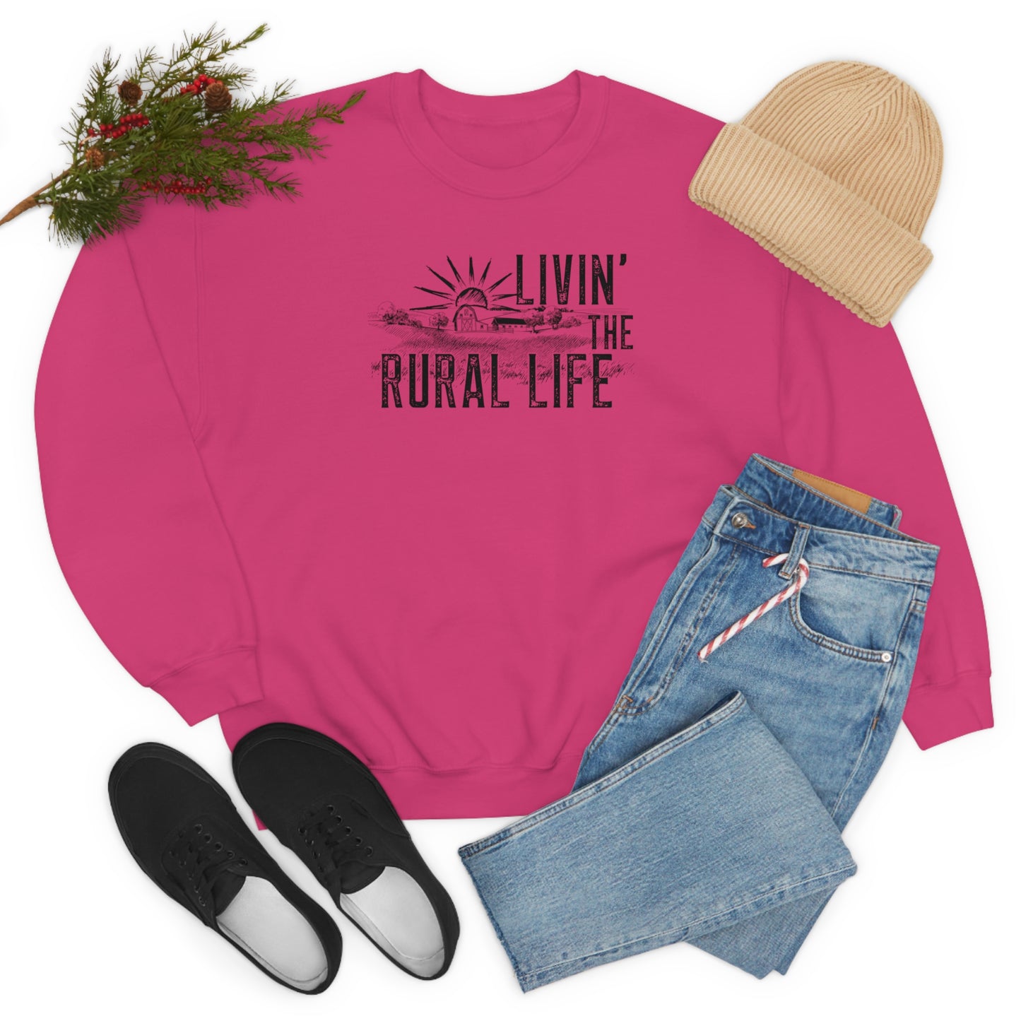 "Livin' the Rural Life" - Unisex Heavy Blend™ Crewneck Sweatshirt