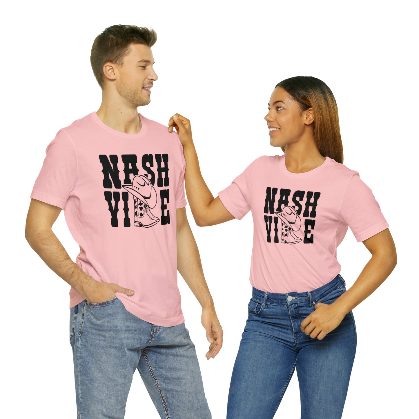 Nashville Country Shirts with Cowboy Boots as LL Unisex Jersey Short Sleeve Tee