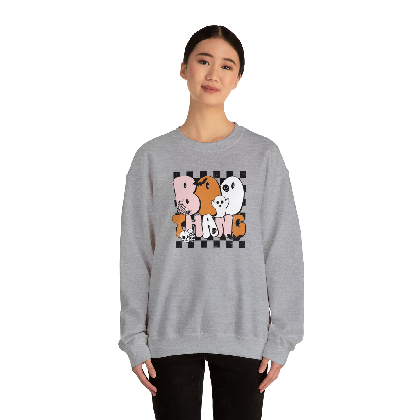 Boo Thang Fall Halloween Retro Warm Colored  Unisex Heavy Blend™ Crewneck Sweatshirt