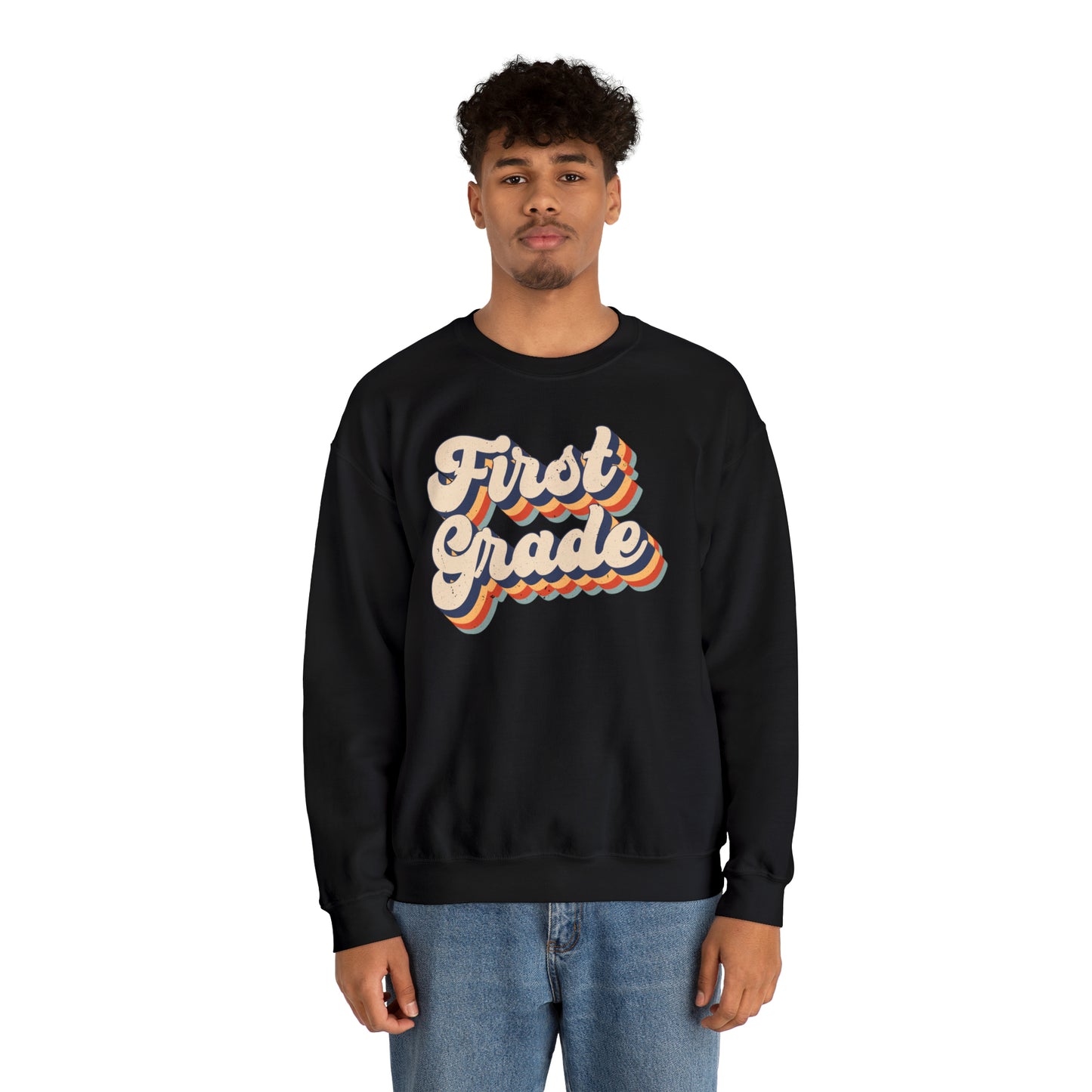 Retro 1st Grade Unisex Heavy Blend™ Crewneck Sweatshirt