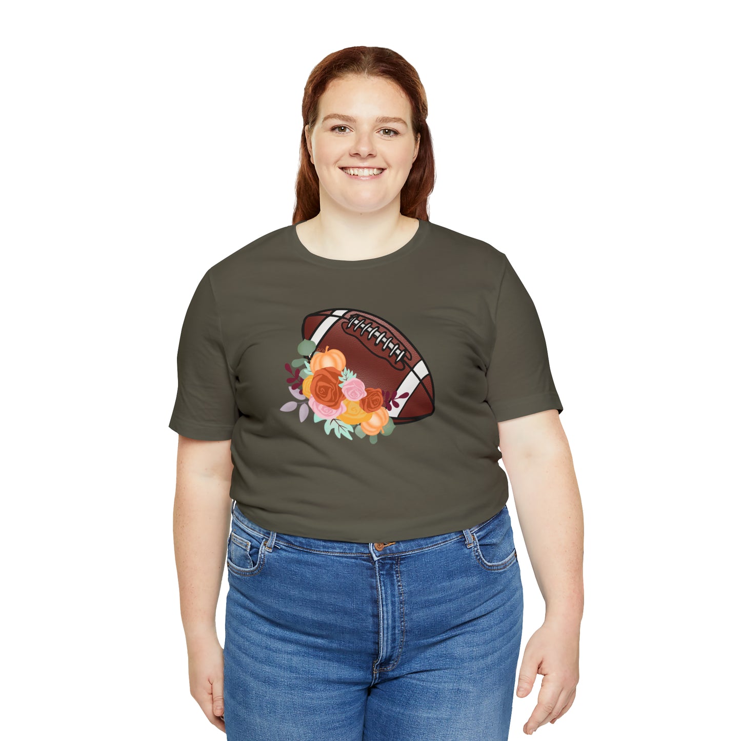 Fall Floral Football  T-Shirt