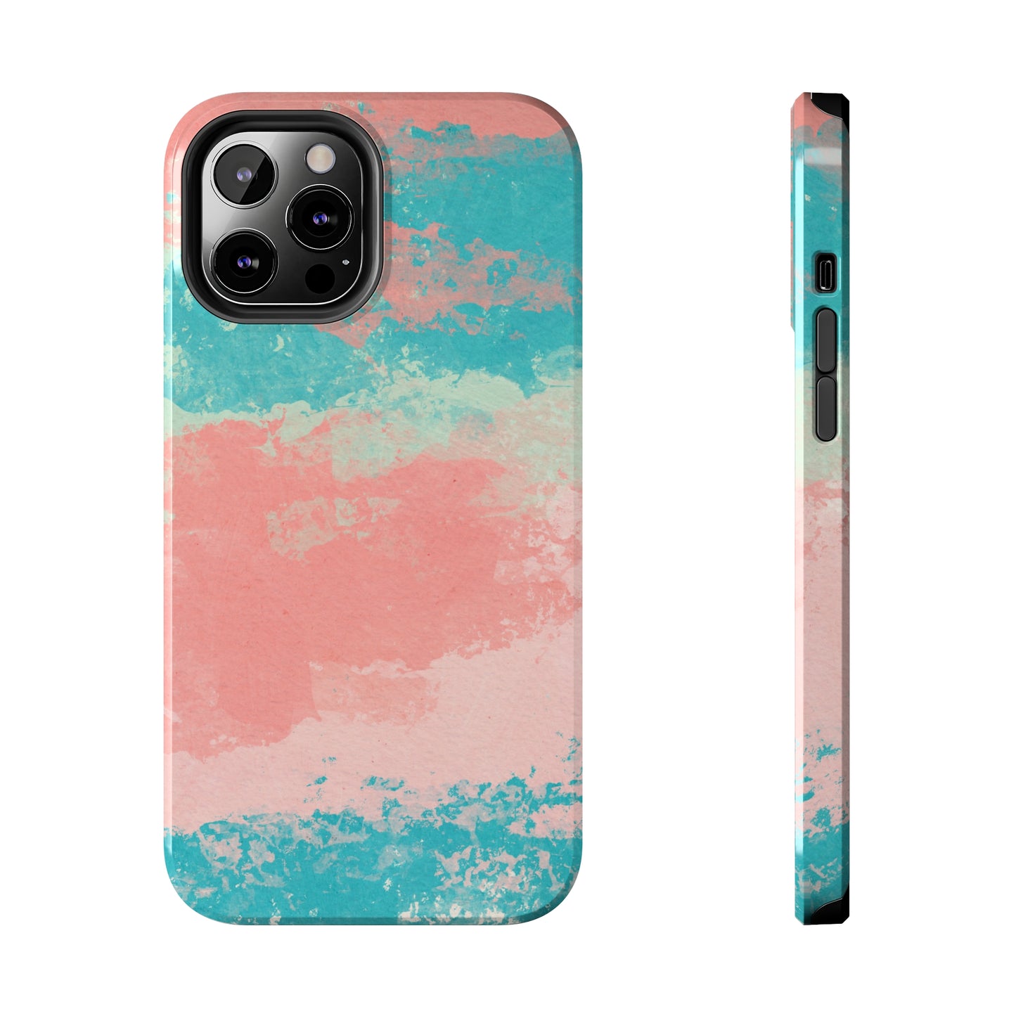 Pink and Turquoise Water Color Tough Phone Cases