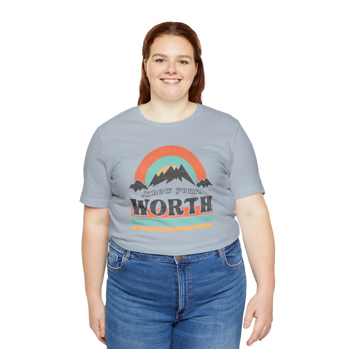 "Know Your Worth" Unisex Jersey Short Sleeve Tee