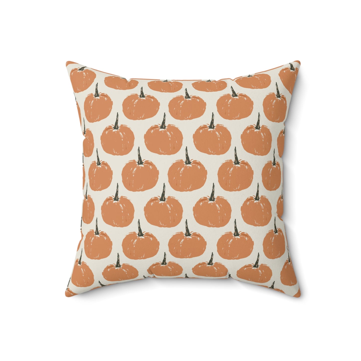 Simple Pumpkin Cream Fall/ Halloween Spun Polyester Square Pillow