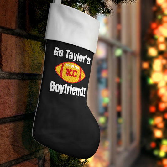 Go Taylor's Boyfriend Football Holiday Stocking - Black