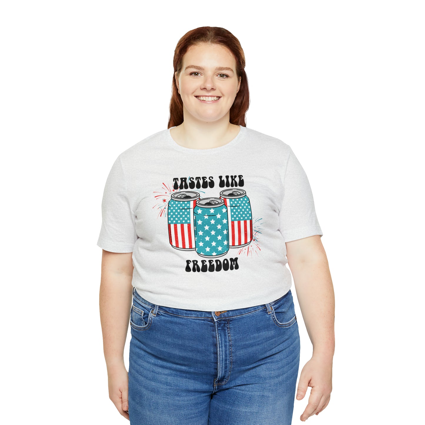 American USA Tastes Like Freedom Beverage Can Unisex Jersey Short Sleeve Tee