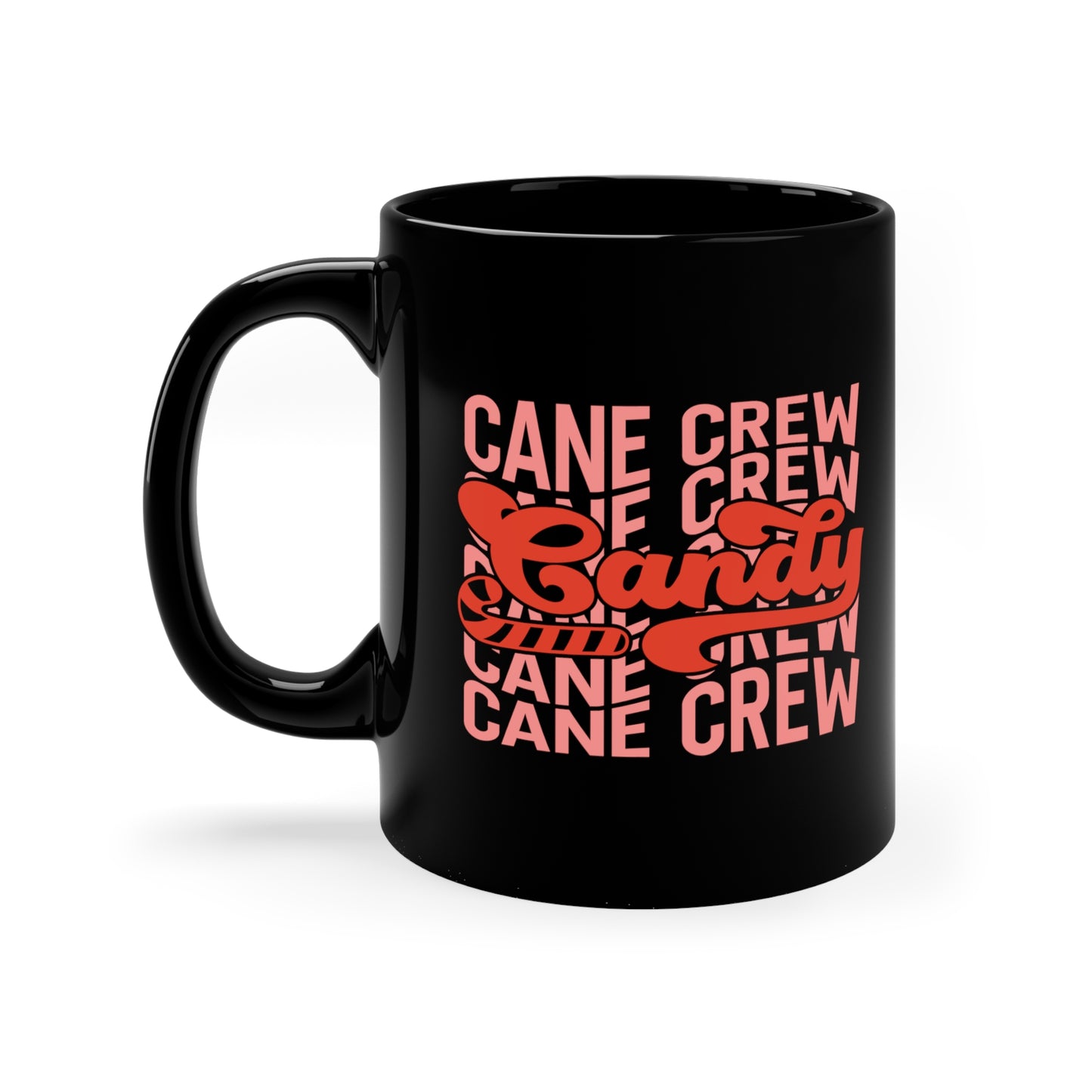 Candy Cane Crew 11oz Black Mug