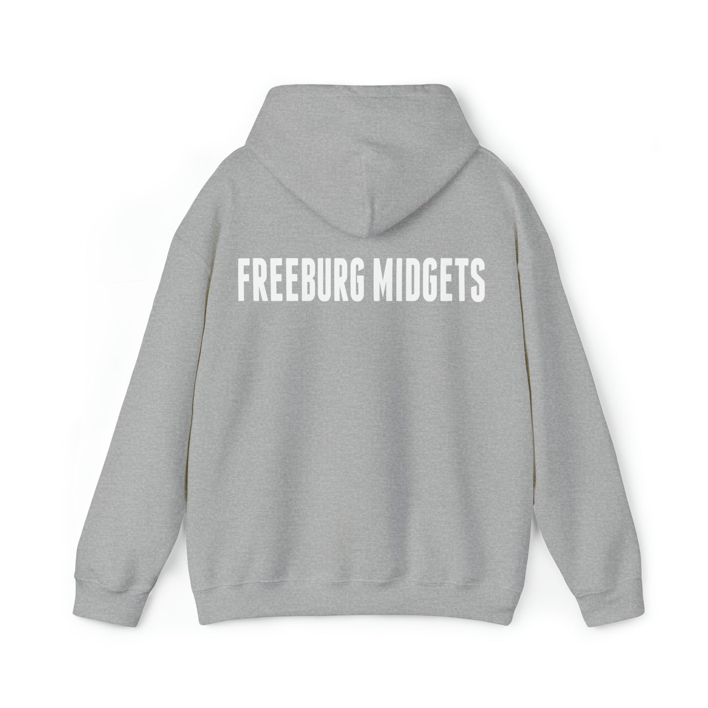 Front to Back Design - Varsity F Vertical Freeburg Midgets Logo Hooded Sweatshirt