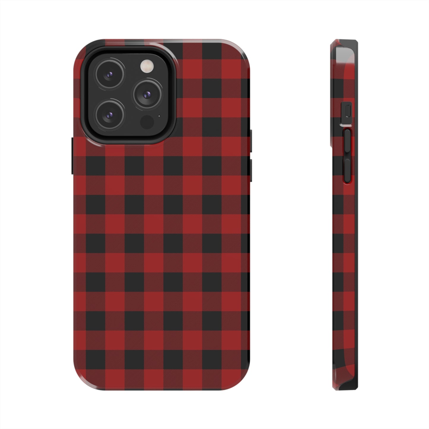 Red and Black Plaid Tough Phone Cases