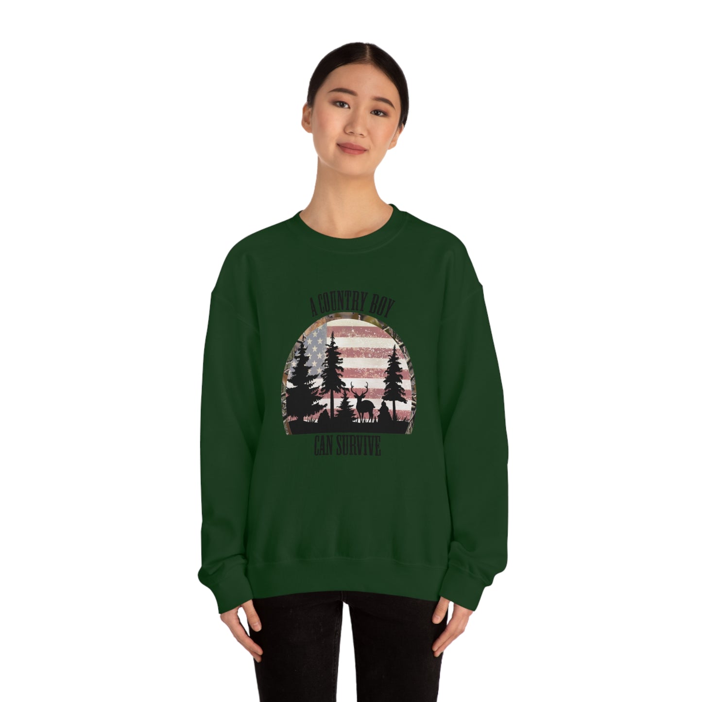 "A Country Boy Can Survive" - Unisex Heavy Blend™ Crewneck Sweatshirt