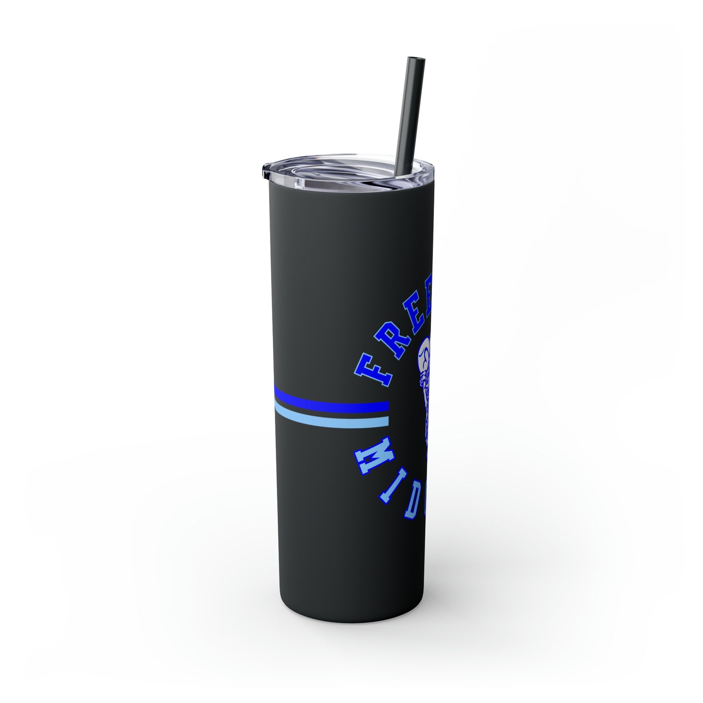 Freeburg Midgets Multi-Striped Circle Logo Skinny Tumbler with Pick your Color Straw, 20oz