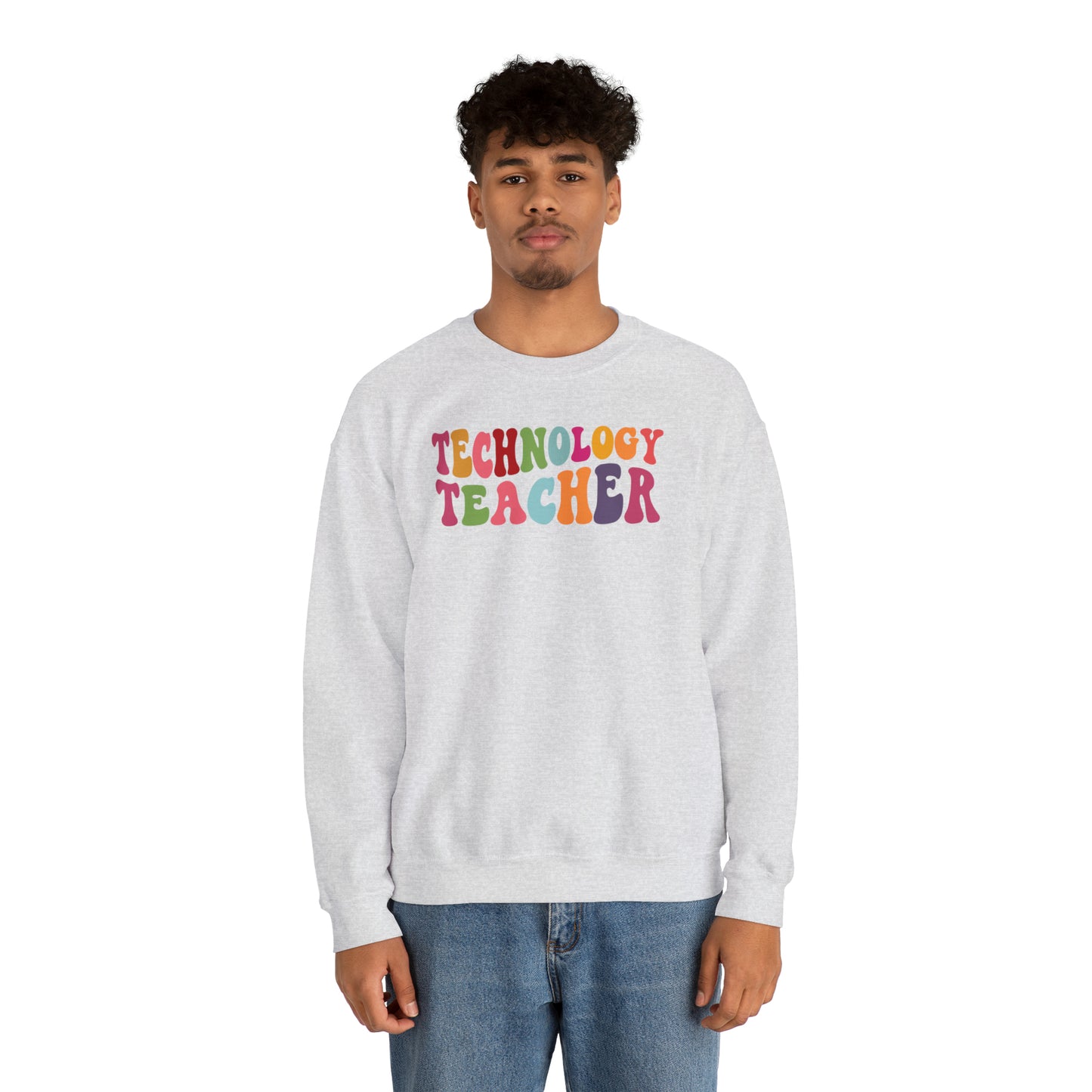 Multi-Colored Technology Teacher Lined Heavyweight Crewneck Sweatshirt