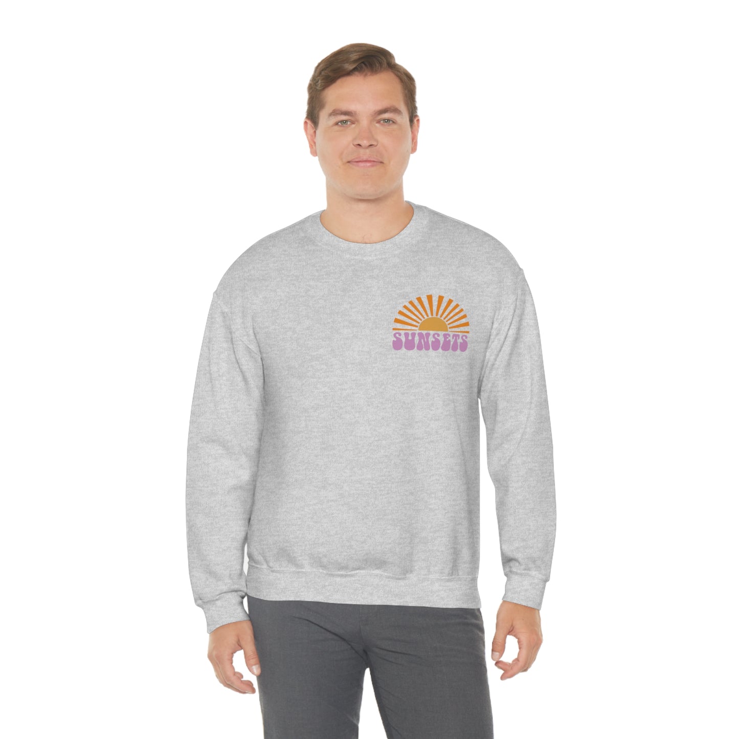 "Forever Chasing Sunsets" (Front & Back Design) - Unisex Heavy Blend™ Crewneck Sweatshirt