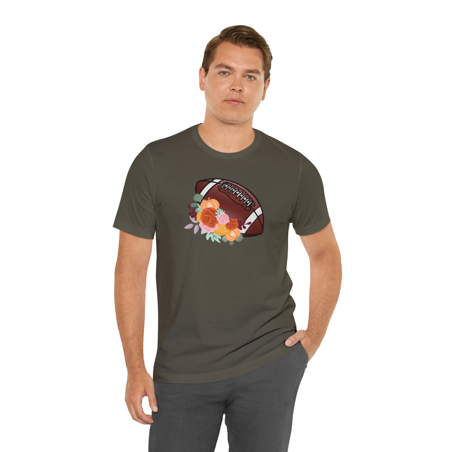 Fall Floral Football  T-Shirt