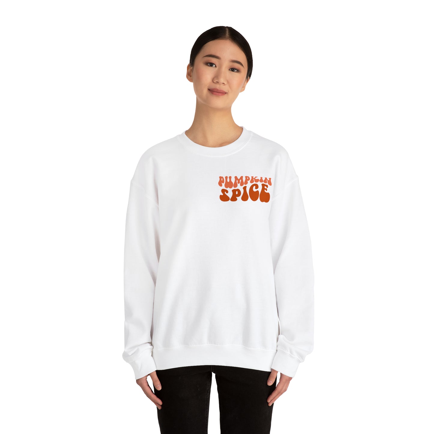 Pumpkin Spice and Chill (Front and Back) Design Heavy Blend™ Crewneck Sweatshirt