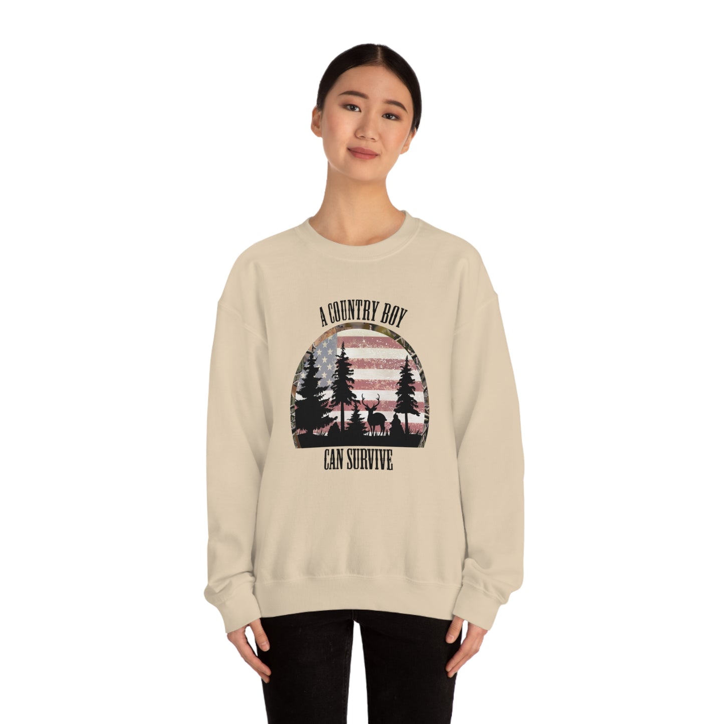 "A Country Boy Can Survive" - Unisex Heavy Blend™ Crewneck Sweatshirt