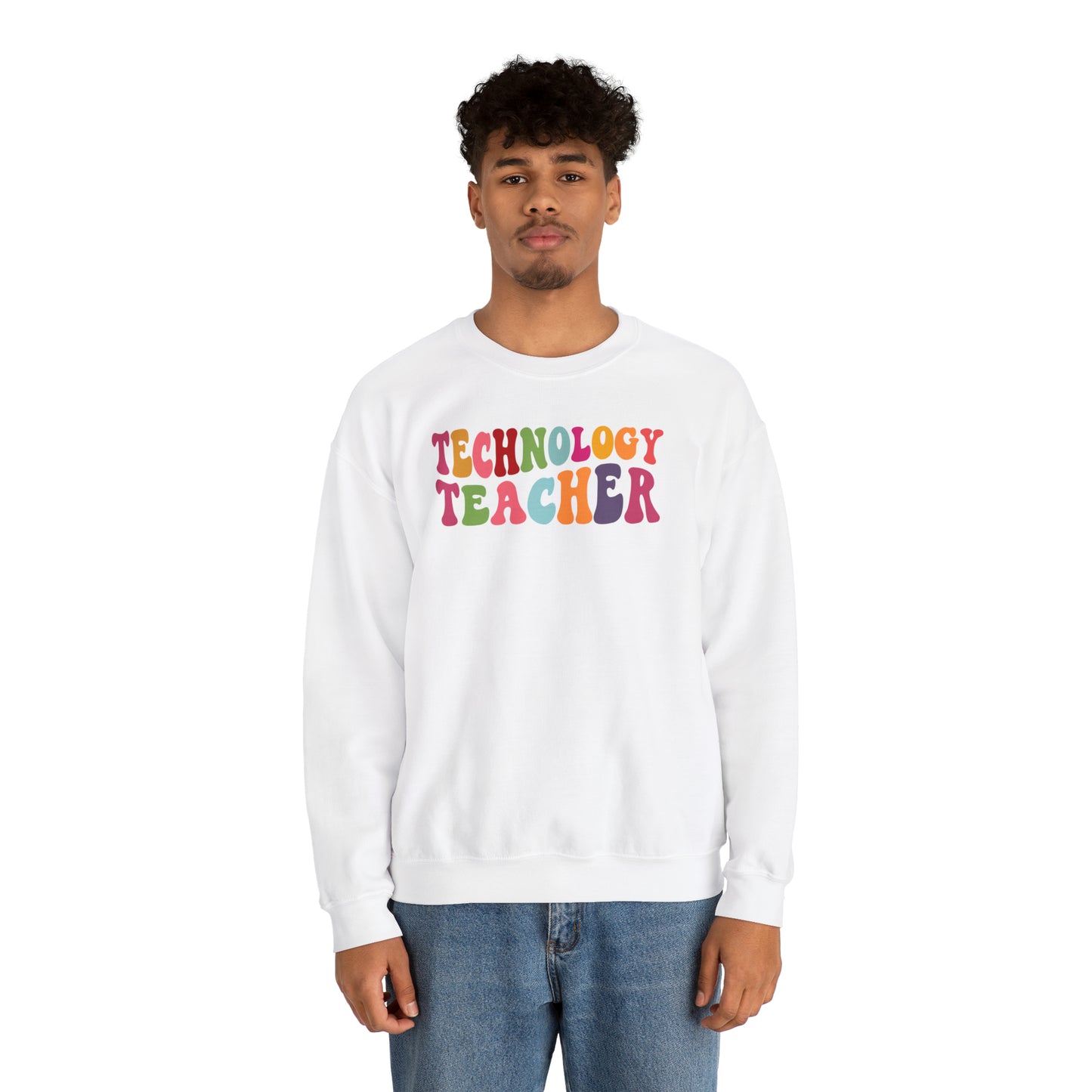 Multi-Colored Technology Teacher Lined Heavyweight Crewneck Sweatshirt