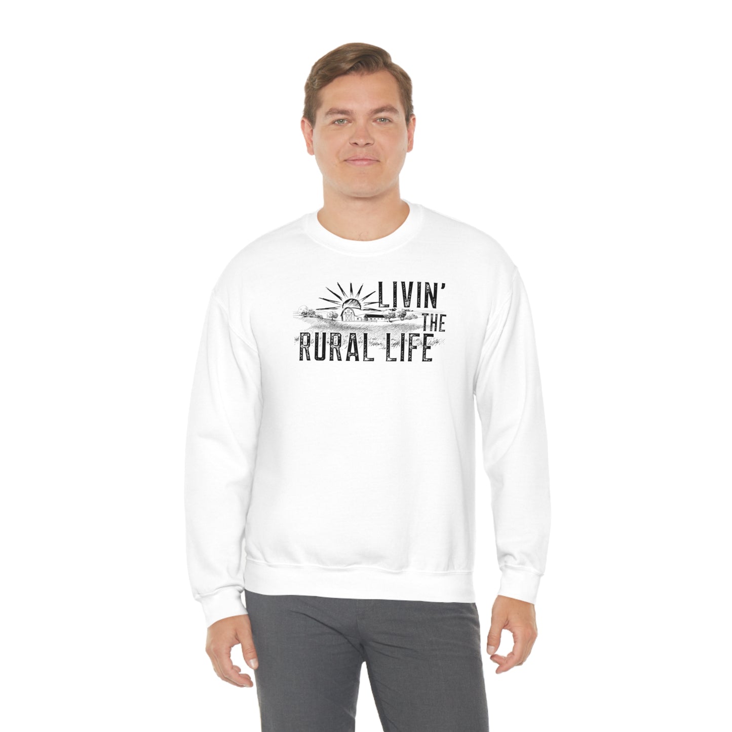 "Livin' the Rural Life" - Unisex Heavy Blend™ Crewneck Sweatshirt