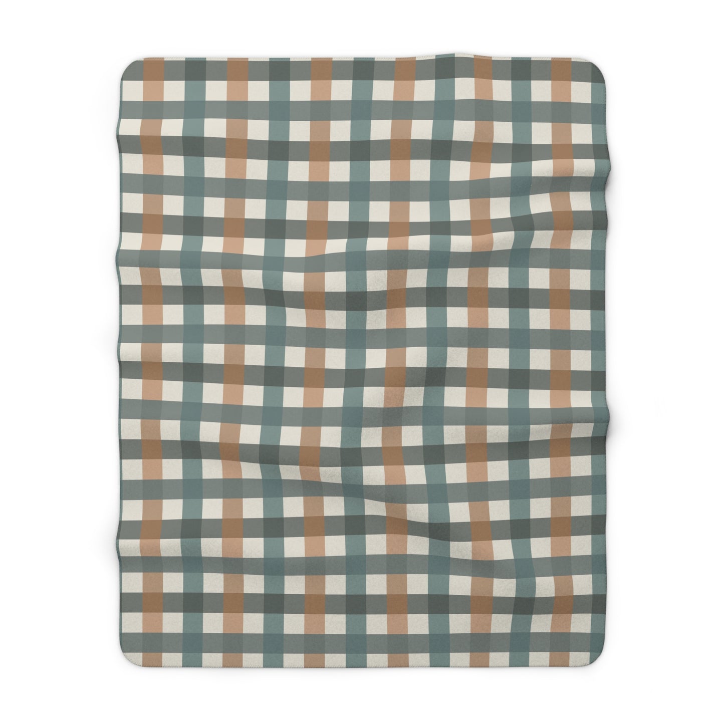 Fall Blue Plaid Pattern Design Sherpa Fleece Blanket