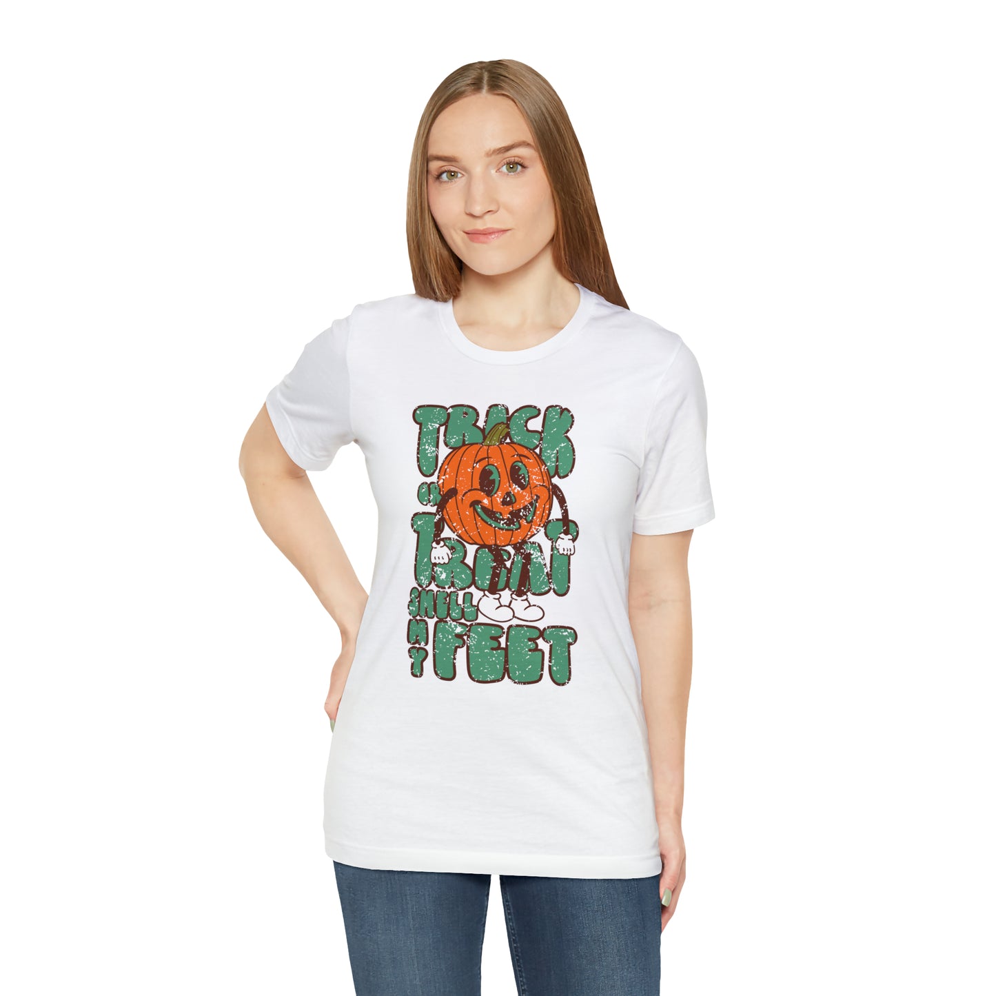 Distressed Trick or Treat Smell My Feet T-Shirt