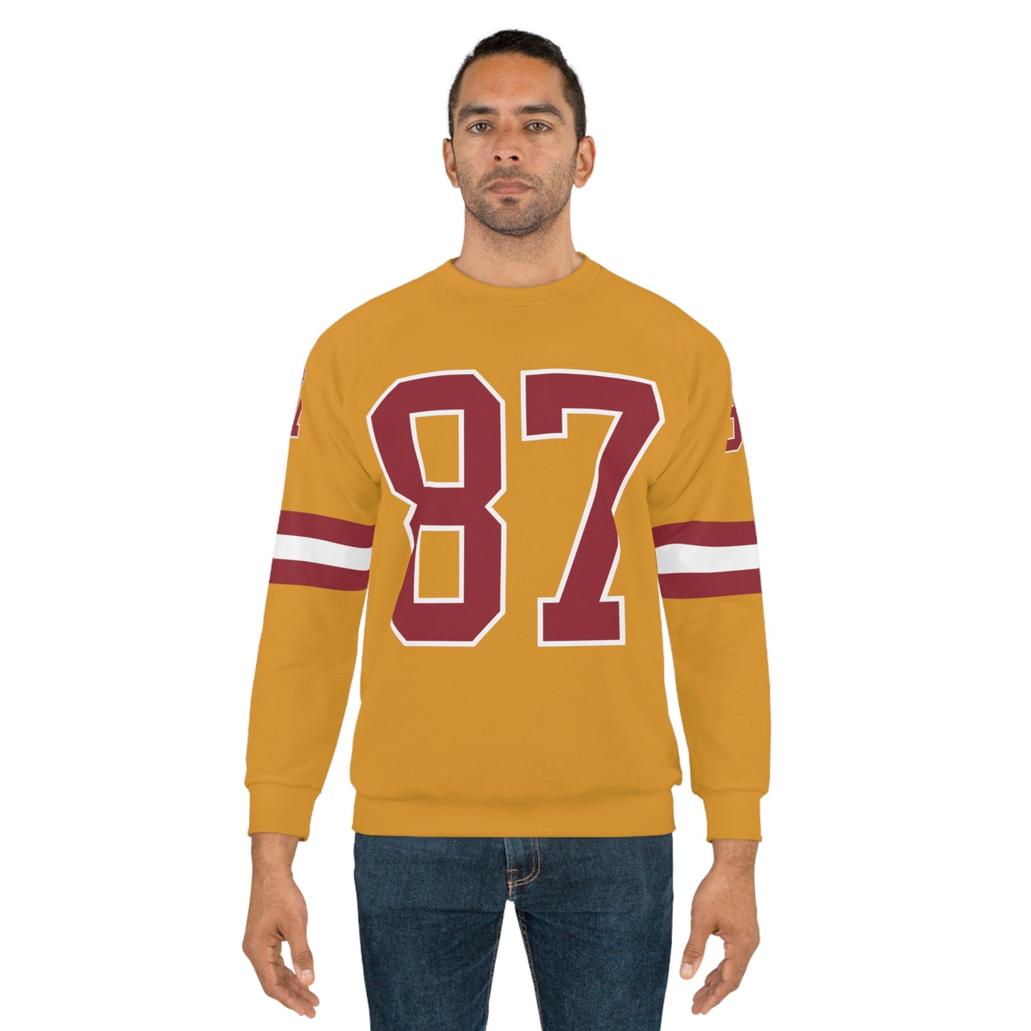 Swift Football Yellow Cuff/ Burgundy Numbers Sweatshirt - Yellow/Burgundy