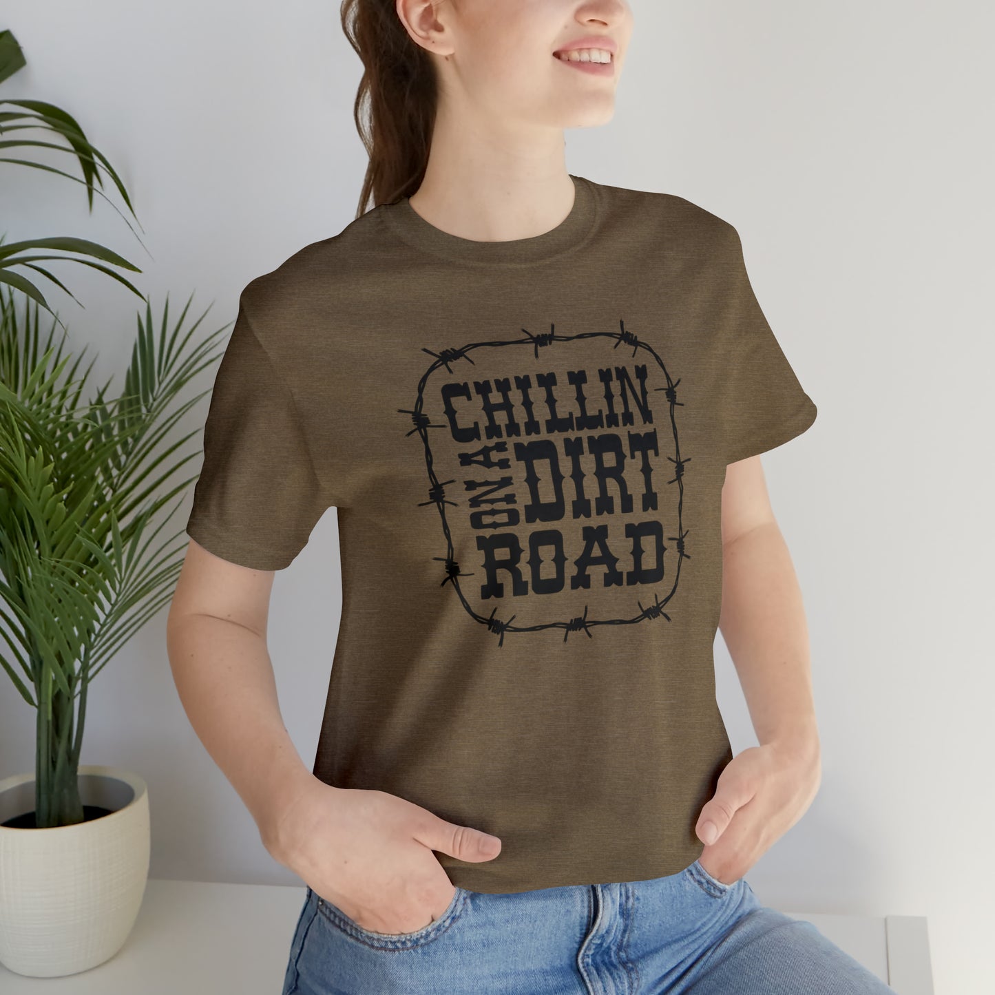 "Chillin' on a Dirt Road" Unisex Jersey Short Sleeve Tee