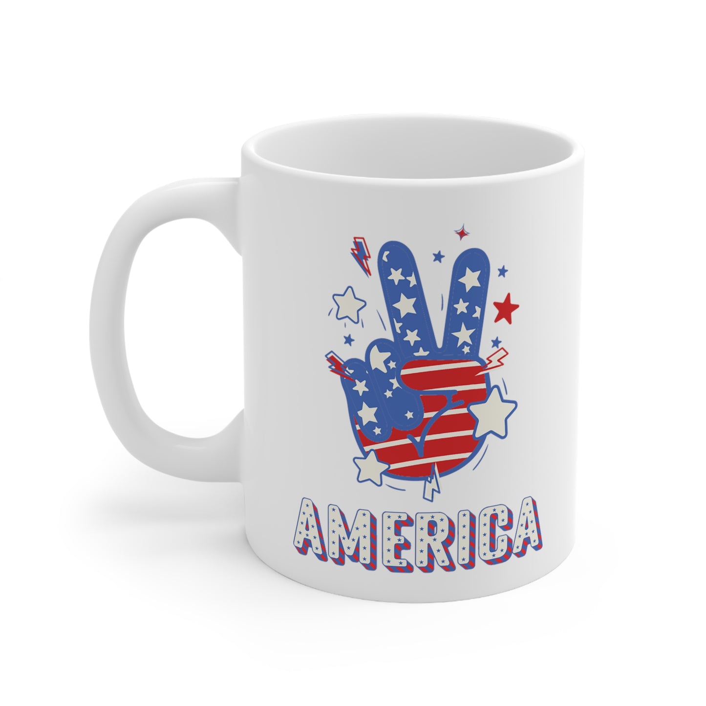 USA/ United States Peace Sign America Ceramic Mug 11oz