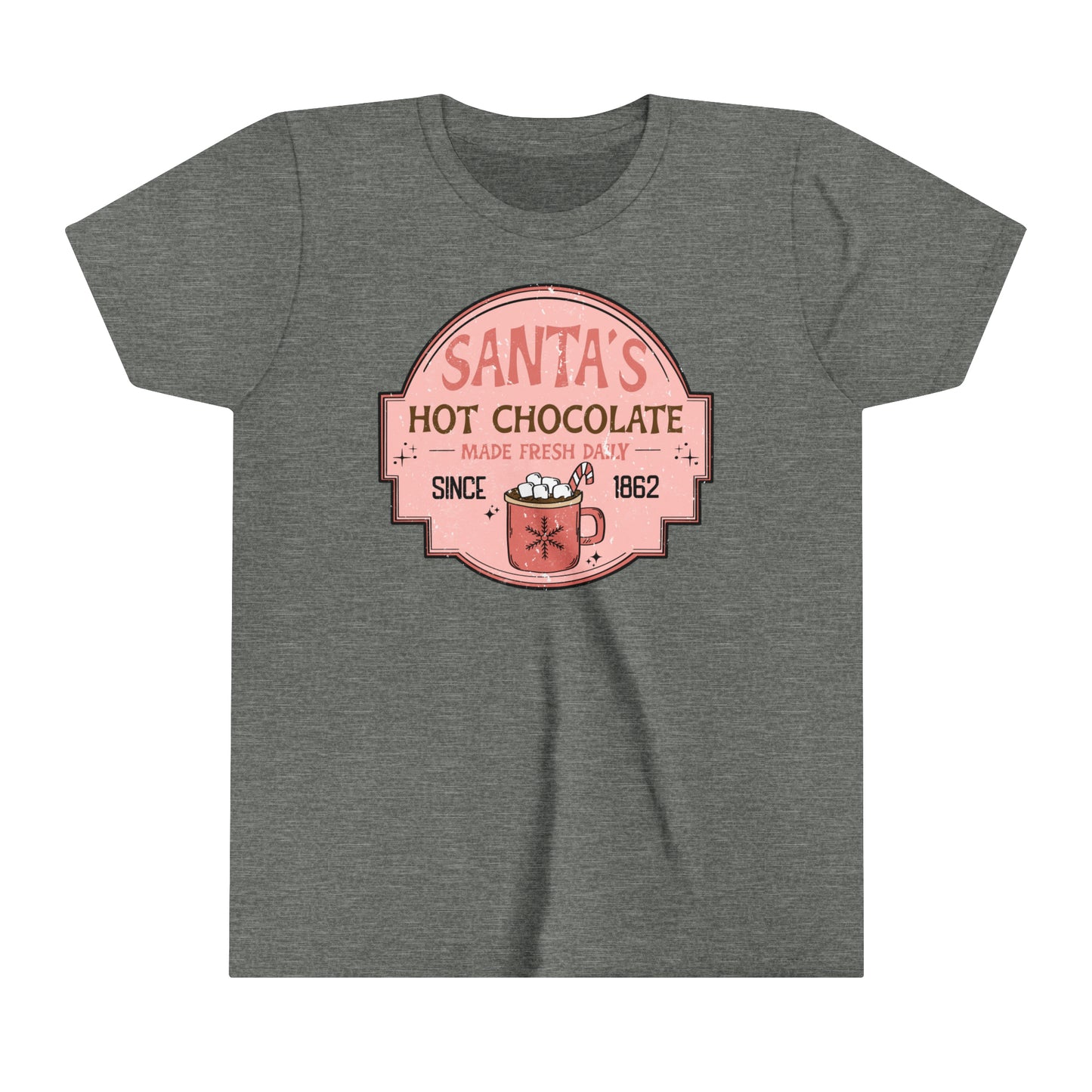 YOUTH - Santa's Hot Chocolate Christmas/ Holiday Youth Short Sleeve Tee