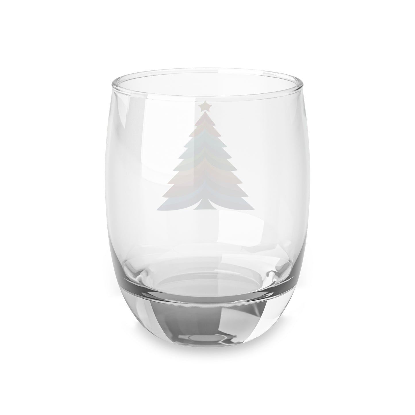 Layered Rainbow Christmas Tree Whiskey Glass