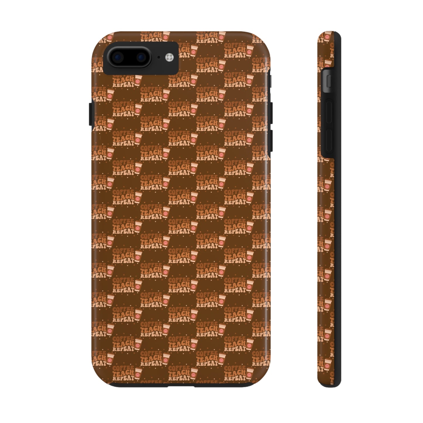 Coffee Teach Repeat Patterned Tough Phone Cases