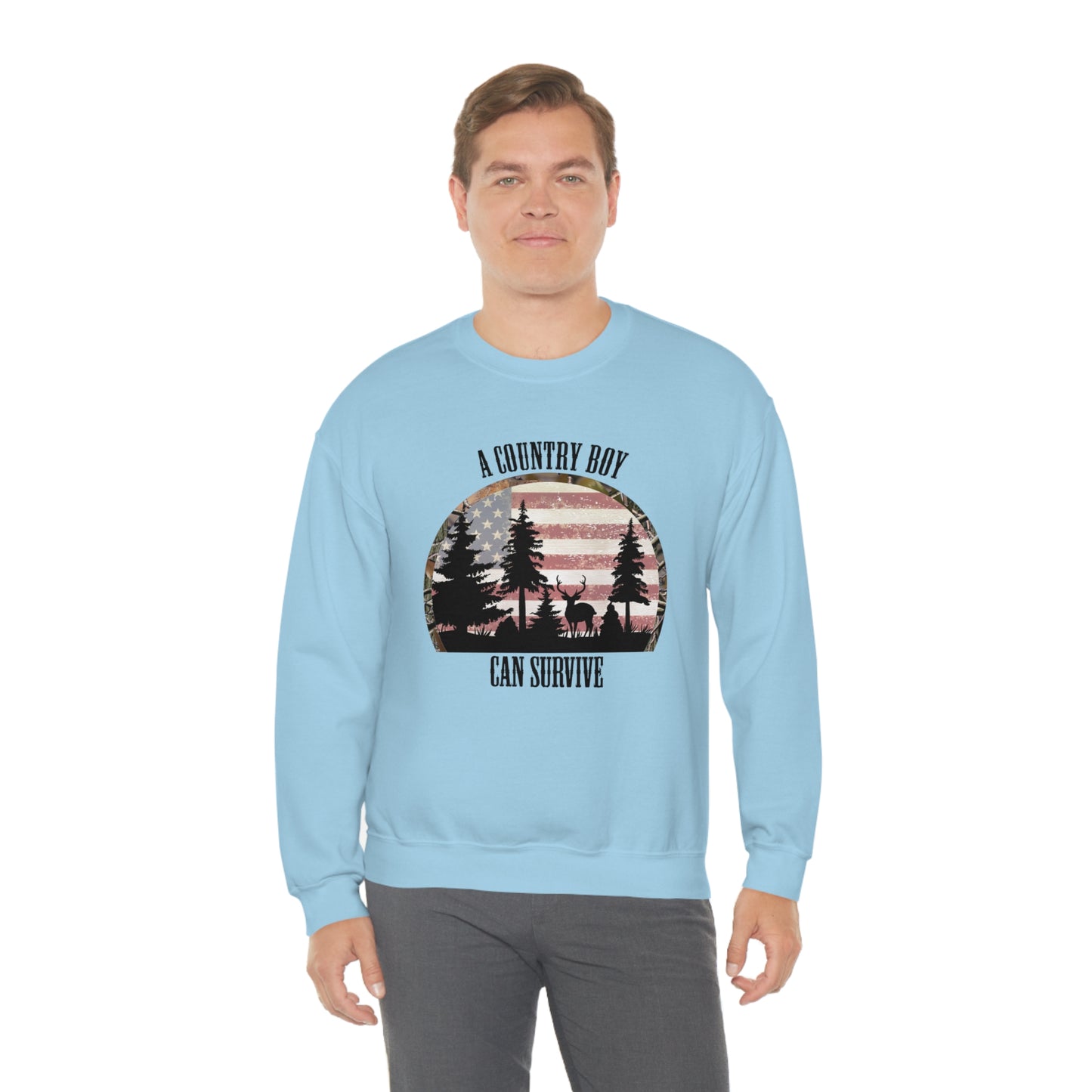 "A Country Boy Can Survive" - Unisex Heavy Blend™ Crewneck Sweatshirt