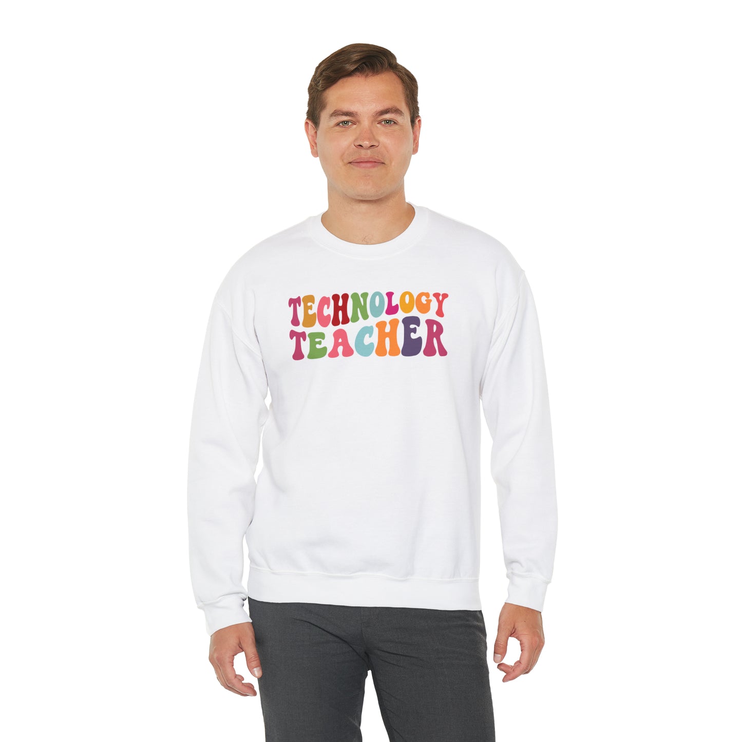 Multi-Colored Technology Teacher Lined Heavyweight Crewneck Sweatshirt