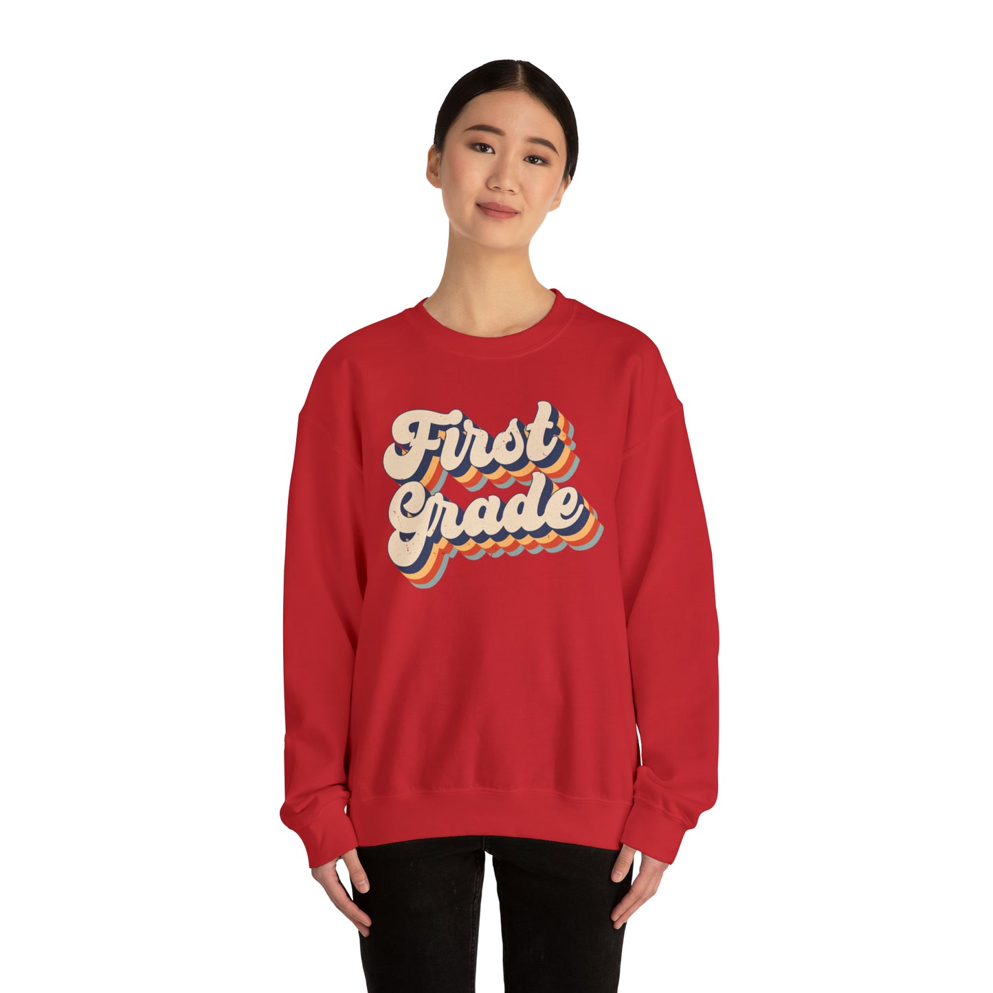 Retro 1st Grade Unisex Heavy Blend™ Crewneck Sweatshirt