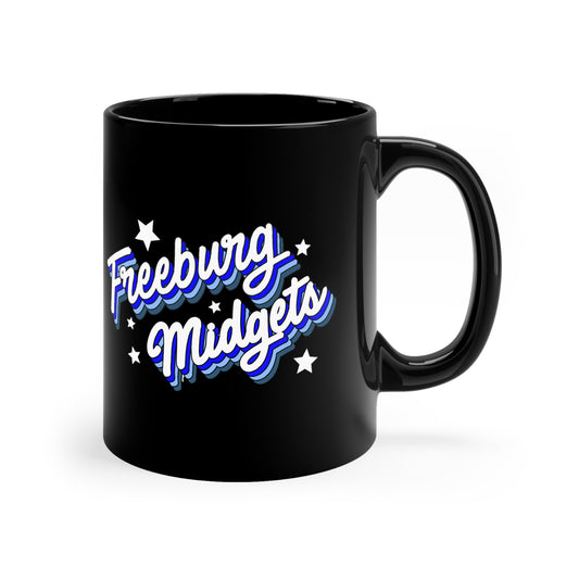 Black Retro Freeburg Midgets 11oz Black Mug