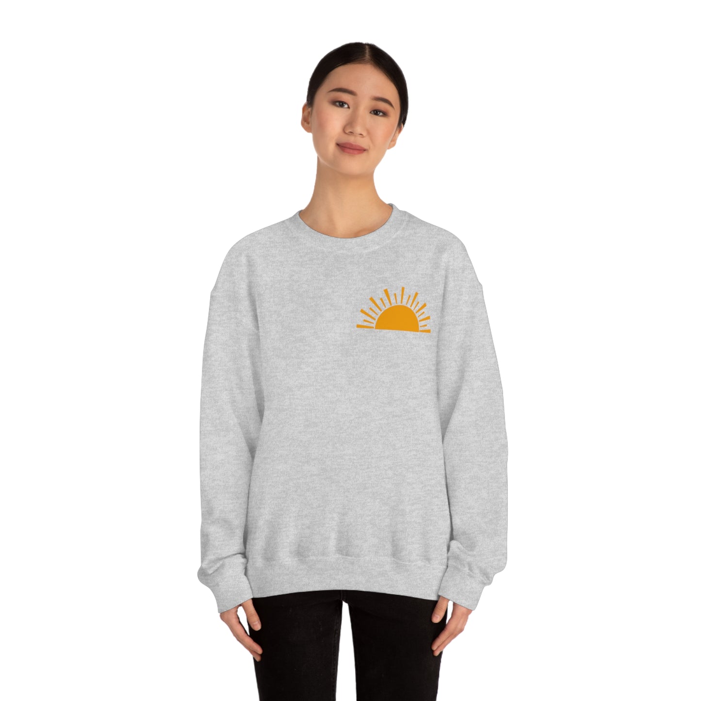 "Sunshine on My Mind" (Front & Back Design) - Unisex Heavy Blend™ Crewneck Sweatshirt